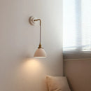 Axyaa Ceramic LED Wall Sconce, Adjustable Copper Arm, Nordic Modern Design