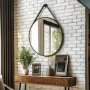Axyaa Round Black Wall Mirror – Elegant Decor for Living Room and Bedroom