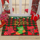 Axyaa Christmas New Year Entrance Door Mat Non-Slip Floor Decor
