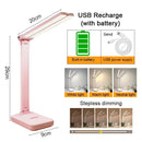 Axyaa LED Desk Lamp: Dimmable Touch Night Light, USB Rechargeable, Eye Protection, Foldable