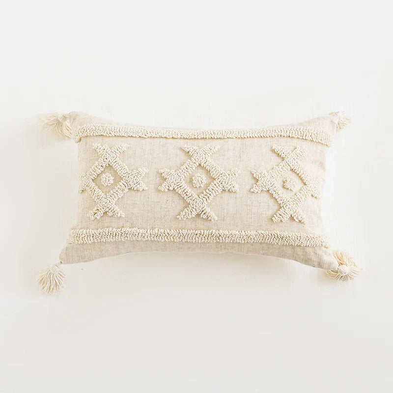 Axyaa Tufted Tassels Cushion Cover for Home Decor in Living Room Bedroom Sofa