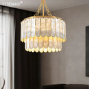 Axyaa French Shell Chandelier: Elegant 5-Lamp Gold Lighting for Living Room, Bedroom, Kitchen