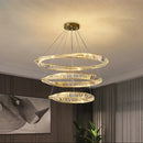 Axyaa Crystal Pendant Lamp: Modern LED Ceiling Light for Luxury Living Rooms