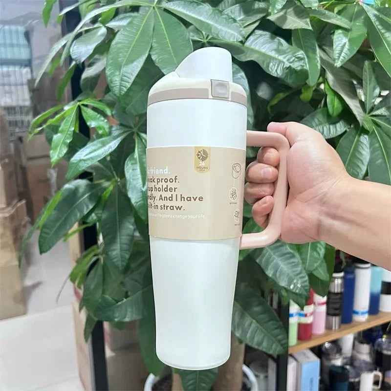 Axyaa 40oz Stainless Steel Vacuum Flask Sport Travel Mug with Handle