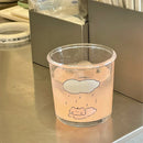 Axyaa Cat Design Glass Tumbler 400ml - Aesthetic Drinking Cup for Various Beverages