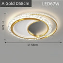 Axyaa Gold Acrylic Round Ceiling Light - Nordic Creative Bedroom Lamp