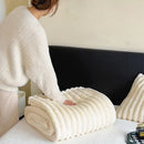 Axyaa Cozy Fluffy Blanket for Bedroom - Soft Solid Color Bedspread & Bed Cover