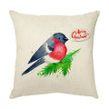 Axyaa Colorful Bird Flower Cushion Cover 45x45cm Linen Pillowcase Office Decoration