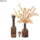 Axyaa Amber Glass Vase for Table Floral Arrangement and Room Decor