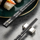 Axyaa Alloy Non Slip Sushi Chopsticks Set, 5Pairs Reusable Chinese Tableware