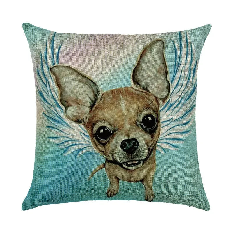 Axyaa Cartoon Dog Linen Pillowcase 45*45cm