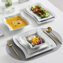 Axyaa Flora 26-Piece Marble Gray Porcelain Tableware Set for 6