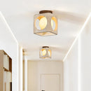 Axyaa Wabi Sabi Corridor Light: Yellow Cave Stone Antique Retro Entryway Ceiling Lights