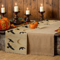Black Crow Watercolor Silhouette Table Runner for Dining & Party Decor by Axyaa