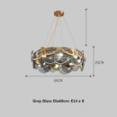 Axyaa Luxury Glass and Gold Pendant Light for Modern Dining Room