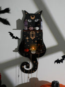 Axyaa Black Cat Moon Phase Wall Shelf: Witchy Room Decor & Crystal Display Stand