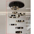 Axyaa Crystal Chandelier Stair Pendant Lamp Living Room Pendant Lights