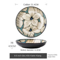 Axyaa Ceramic Deep Plate Hand-Painted Salad Plate Set Old-Fashioned Tableware