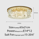 Axyaa Round Crystal Chandelier - Modern Grand Minimalist Decorative Light for Living, Dining, Bedroom