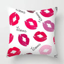 Axyaa Red Lips Heart Pillow - Black Love Sofa Car Cushion Cover