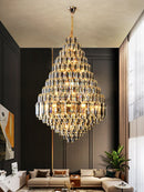 Axyaa Luxury Crystal Pendant Light - Grand Chandelier for Villa, Hotel, Restaurant