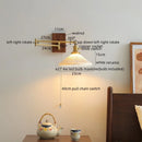 Axyaa Copper Ceramic LED Wall Light with Pull Chain Switch for Modern Home Décor