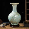 Axyaa Crystal Glazed Ceramic Vase for Home Decor - Living Room, Study, or Entryway
