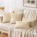 Axyaa Corduroy Striped Throw Pillow Covers for Couch - 18 inch Textured Cushion Covers