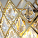 Axyaa Gold Crystal Chandelier - Elegant Round Pendant Light for Bedroom, Dining Room & Kitchen