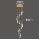 Axyaa Crystal Chandelier Stair Pendant Lamp Living Room Interior Lighting