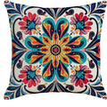 Axyaa Colorful Floral Pattern Pillow Covers for Sofa, Bedroom, Car