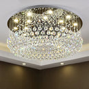 Axyaa Luxury K9 Crystal LED Chandelier - Modern Round Ceiling Light for Home Decor, Living Dining Room, Bedroom & Lobby