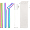 Axyaa Stainless Steel Straw Set - Colorful, High Quality, Reusable Straw