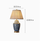 Axyaa Blue and White Porcelain Neoclassical Table Lamp