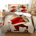 Axyaa Santa Snowman Christmas Quilt Cover Set - Double King Bedding