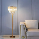 Axyaa Crystal Floor Lamp: Retro American Design for Living Room, Bedroom, Study.
