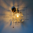 Axyaa Crystal Copper Wall Sconce LED Light for Home Decor and Lighting