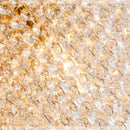 Axyaa Luxury Gold Crystal Chandelier LED Square Ceiling Light for Bedrooms and Living Rooms