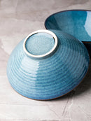Axyaa 8-inch Ramen Bowl Set - Retro Ceramic Soup Bowl with Bamboo Hat Design