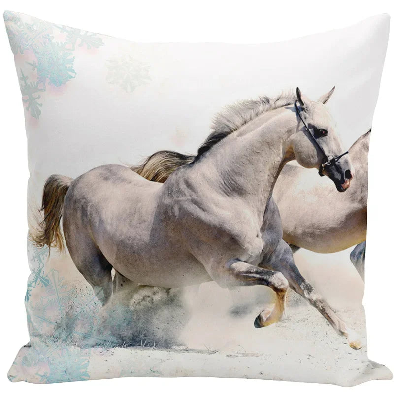 Animal Horse Printed Cushion Cover by Axyaa - Sofa Decor Pillowcase