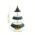 Axyaa 2-Tier Christmas Tree Cake Stand: Festive Dessert Tower & Table Decoration 2025