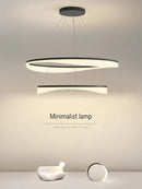 Axyaa Modern LED Circle Pendant Lights Dimmable Chandelier for Living Room Bedroom Home