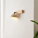 Axyaa LED Wall Lamp Interior Up Down Rotate Yellow Travertine White Glass