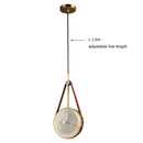 Axyaa Nordic Glass Wall Lamp, Copper Leather Bedroom Pendant
