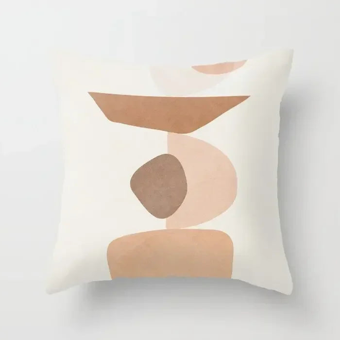 Pink Brown Geometric Pillows Case 45*45cm - Axyaa Decorative Cushions Cover