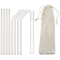 Axyaa Stainless Steel Reusable Drinking Straw Set - Eco-Friendly Bar Accessory