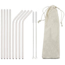 Axyaa Stainless Steel Reusable Drinking Straw Set - Eco-Friendly Bar Accessory