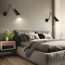Axyaa Swing Arm LED Wall Lamp Aplique De Pared for Bedside Lighting