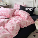 Axyaa Pink Tie-Dye Bedding Set with Flat Sheet and Pillowcase in Twin/Full/Queen Size