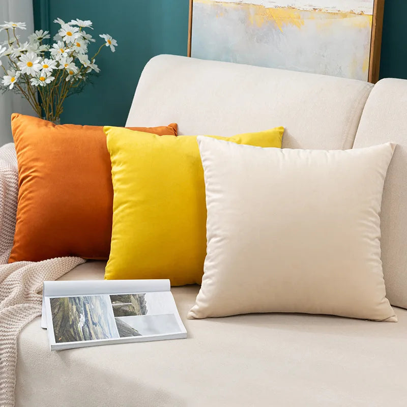 Axyaa Velvet Pillow Cover - Soft Nordic Style Living Room Cushion Cover